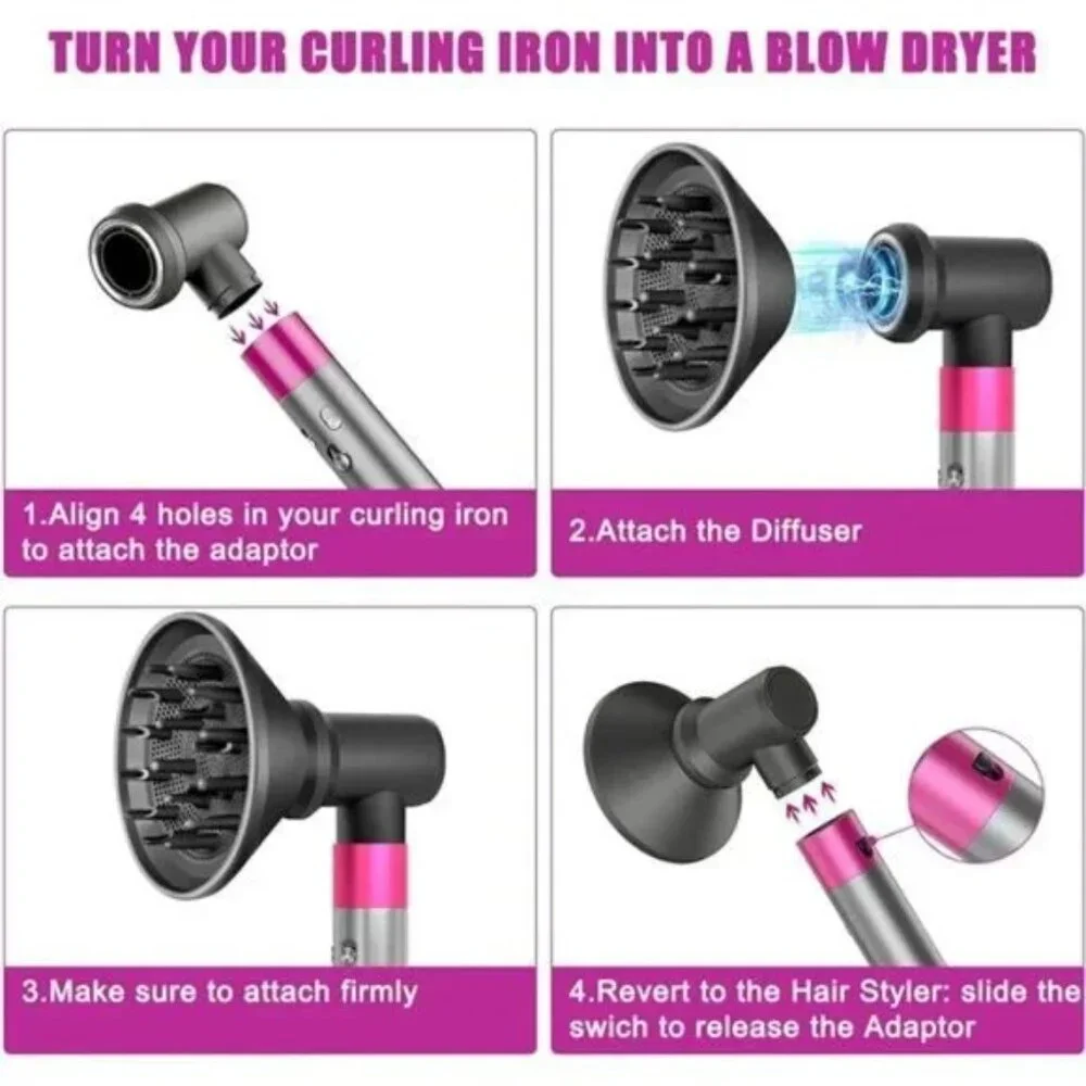 Diffuser and Adaptor for Dyson Airwrap Styler Into A Hair Dryer Combination